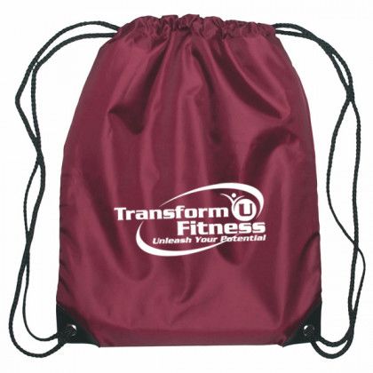 Custom Drawstring Gym Bags | Drawstring Sports Pack with Reinforced Corners | Cheap Promotional Backpacks - Maroon