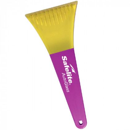 Custom Long Polar Ice Scraper- Transparent yellow blade, fuchsia handle