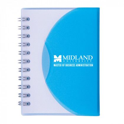 Custom Small Spiral Curve Notebook - Translucent Blue