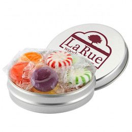 Medium Promotional Tin of Hard Candy | Customizable Hard Candy