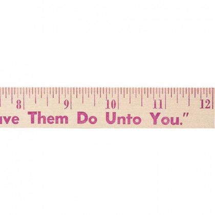 12 in. Natural Finish Flat Wood Ruler - 7/8 in. | Custom Wooden Rulers