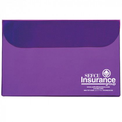 Custom Translucent Flap Portfolio with Logo - Purple