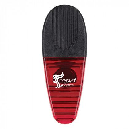 Magnetic Alligator Clip - Custom Imprint - Translucent Red/Black