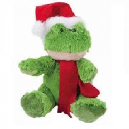 Christmas Stuffed Frog 7 Inch