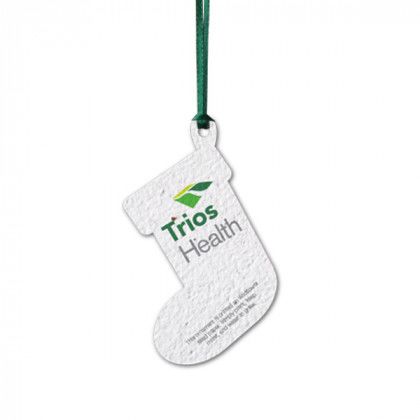 Seed Paper Stocking 2 Ornament Custom with Logo