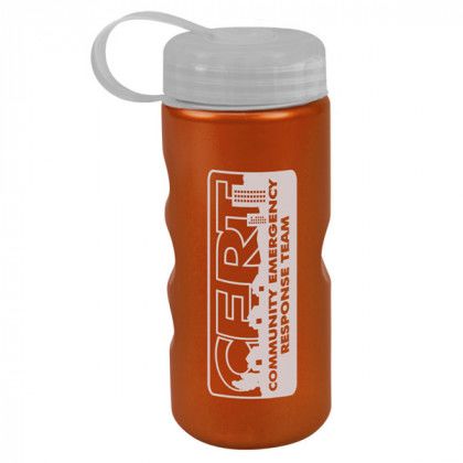 22 oz. Metallic Sports Bottle with Tethered Lid - copper