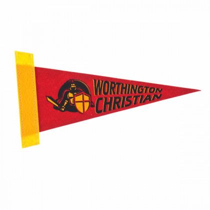 Custom pennant with felt strip and logo - 4 in x 10 in