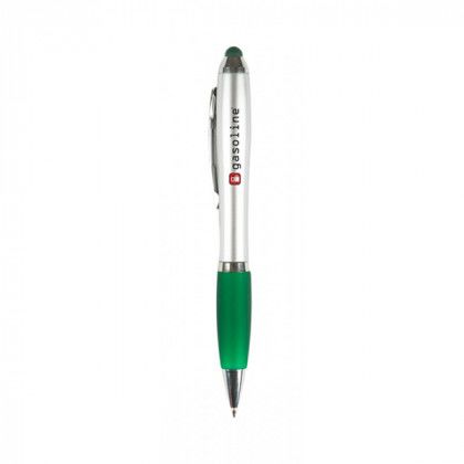 Silver Grenada Stylus Pen - Silver/Green