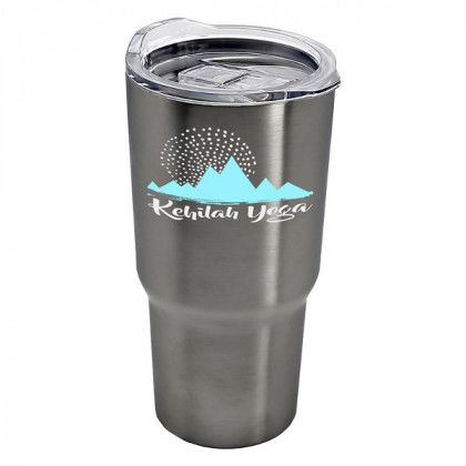 Logo Imprinted Expedition 18 oz Stainless Steel Auto Tumbler - Silver Logo Imprinted Expedition 18 oz Stainless Steel Auto Tumbler - Silver
