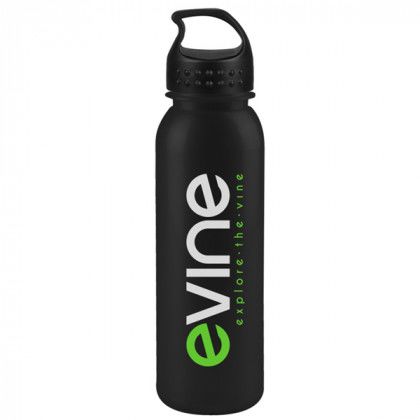 Metalike Bottle with Crest Lid - black