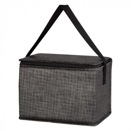Textured Crosshatch Custom Non-Woven Lunch Bag Charcoal Textured Crosshatch Custom Non-Woven Lunch Bag Charcoal