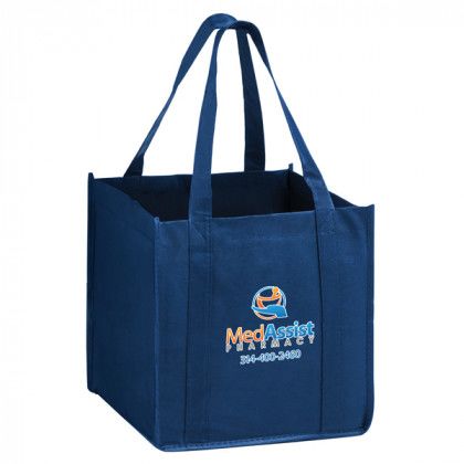 The Cube Carry-Out Tote Bag with Imprint navy