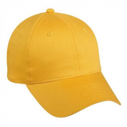 Structured Cotton Twill Cap with Embroidered Logo Gold