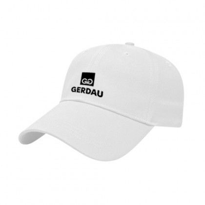 White Embroidered Low Profile Cap Custom Logo