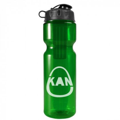 Transparent Green Infuser Water Bottle | Promotional Fruit Infuser Bottles