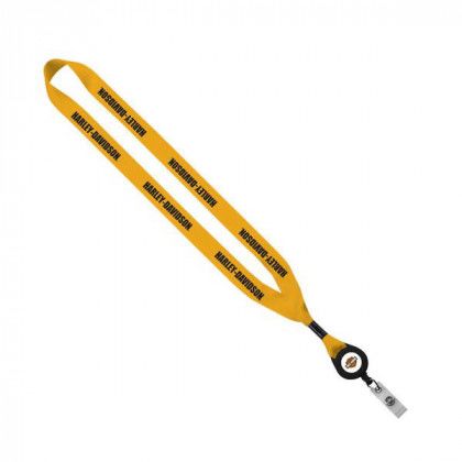 ¾” Wholesale Lanyards with Retractable Badge Reels | Promo Lanyards with Free Shipping - Yellow