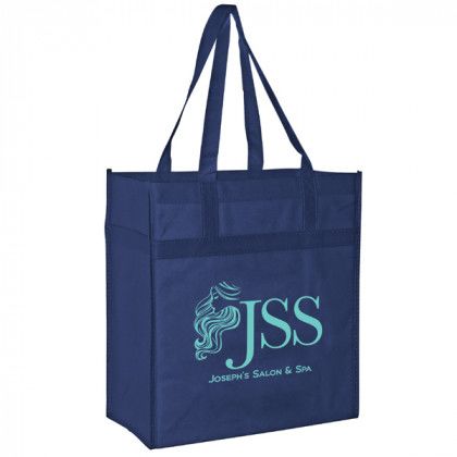 Navy Blue 100 GSM Heavy Duty Grocery Bag | Custom Imprinted Grocery Bags | Discount Tote Bags at Wholesale Prices