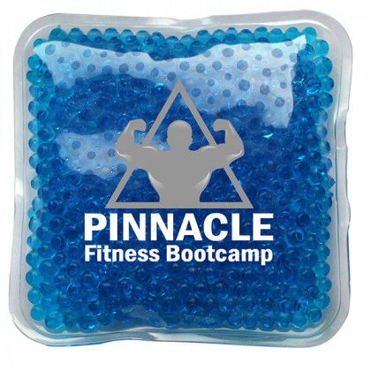 Blue Full Color Square Gel Beads | Full Color Promotional Hot Cold Packs | Custom Heat & Cool Packs with Logos Wholesale