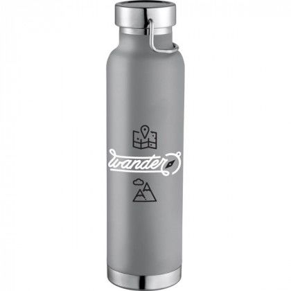 Thor Copper Vacuum Insulated Bottle with Logo Gray