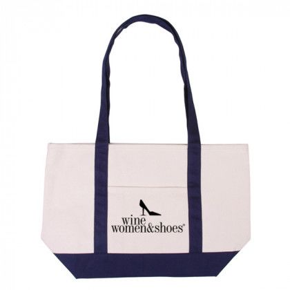 Lightweight natural custom cotton tote with imprint - Navy Blue Lightweight natural custom cotton tote with imprint - Navy Blue