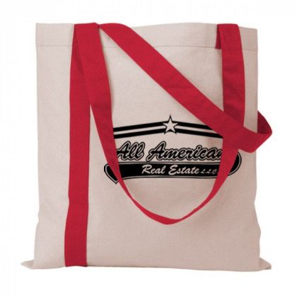 Striped Economy Cotton Tote - Red