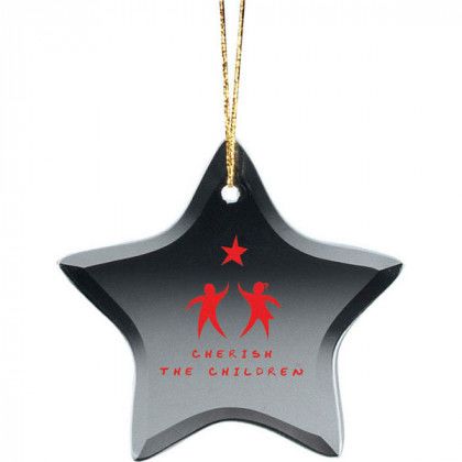 Glass Star Ornament Custom Imprinted | Promotional Ornament Gifts