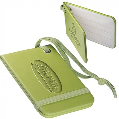 Folding Customizable Travel Tags for Promotional Giveaways - Lime Green