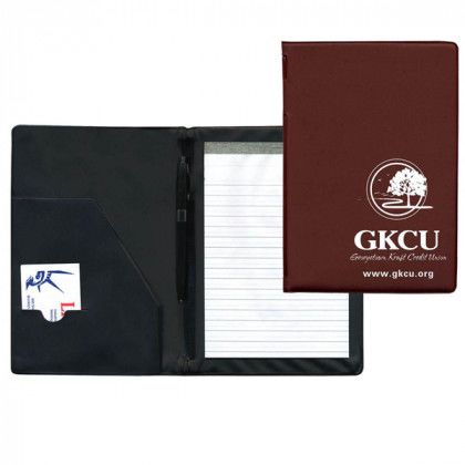 Small Custom Desk Pad Folder | Promotional Padfolios - Maroon