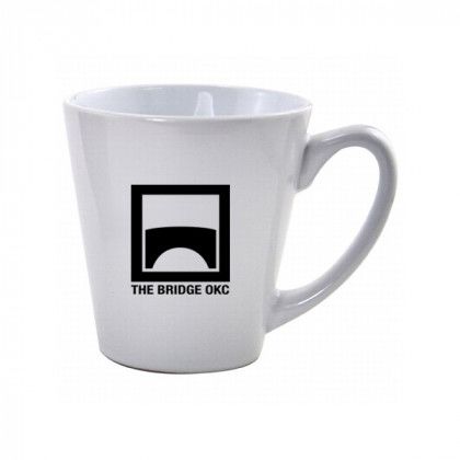 White Niki Ceramic Mug with C Handle - 12 oz