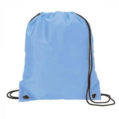 Wholesale Nylon Drawcord Bags | Colorful Nylon Promotional Sport Pack | Custom Nylon Drawstring Backpacks - Carolina Blue