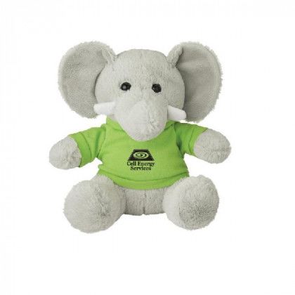 Excellent Elephant - 8.5" w/ Promotional Logo, Lime green shirt