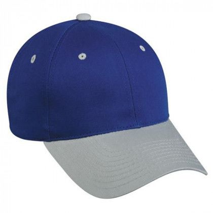 Structured Cotton Twill Cap with Embroidered Logo Royal blue/light grey