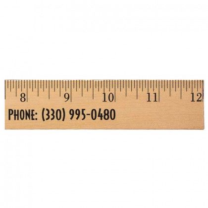 12 in. Clear Lacquer Wood Ruler Promotional Custom Imprinted With Logo
