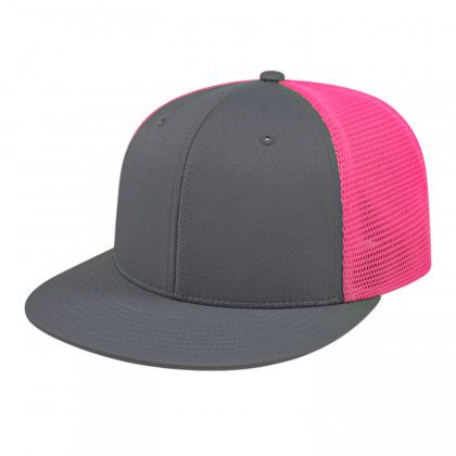 3D Logo Flexfit Performance Trucker Cap - Graphite/Pink