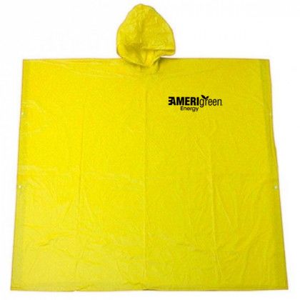 PVC Vinyl Rain Poncho- Yellow
