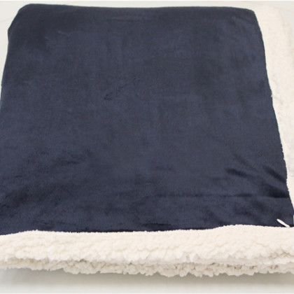 Customized Challenger Lambswool Throw 50 in. x 60 in. midnight blue