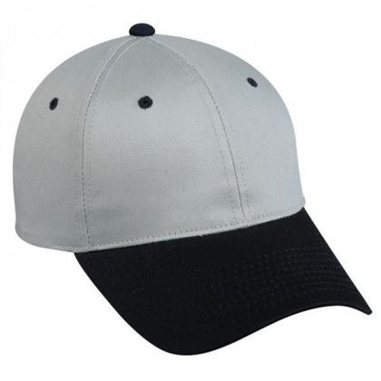 Structured Cotton Twill Cap with Embroidered Logo Light grey/navy