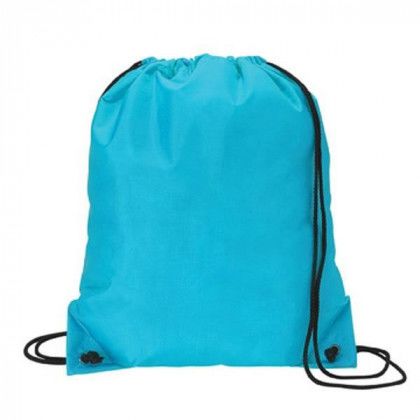 Wholesale Nylon Drawcord Bags | Colorful Nylon Promotional Sport Pack | Custom Nylon Drawstring Backpacks - Neon Blue