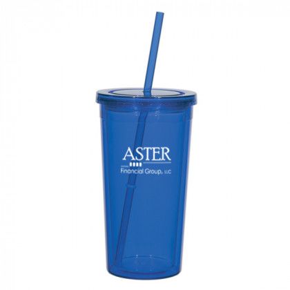 Translucent Blue Newport Acrylic Tumbler Lid Custom Logo