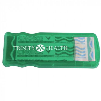 Custom Bandage Dispenser W/ Color Bandages - Translucent Green 