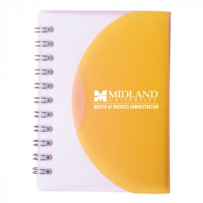 Translucent Orange Polypro Curve Tab Notebook Custom Logo