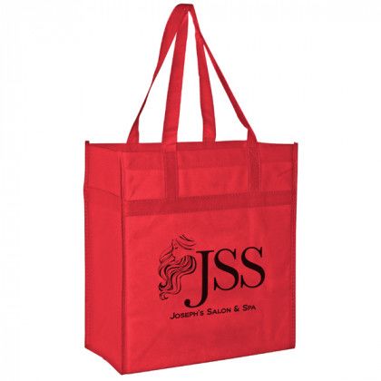 Red 100 GSM Heavy Duty Grocery Bag | Custom Imprinted Grocery Bags | Discount Tote Bags at Wholesale Prices