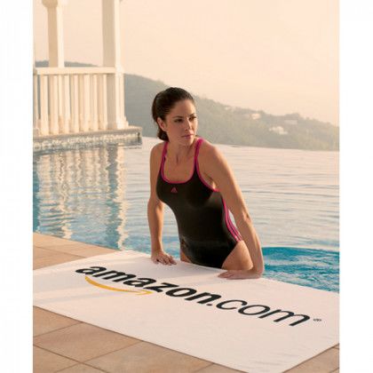 Superior Weight White Beach Towel Promo