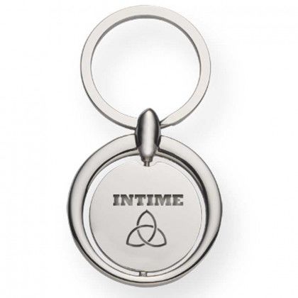 Circular Spinning Metal Key Tag Promotional Custom Imprinted With Logo