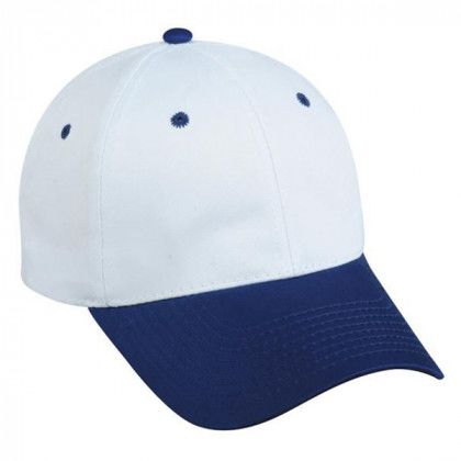 Structured Cotton Twill Cap with Embroidered Logo White/royal
