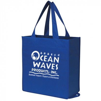 Non-Woven Foldable Shopper Tote Promotional Custom Imprinted With Logo - Royal Blue