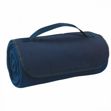 Embroidered Roll-Up Blanket - Dark Blue