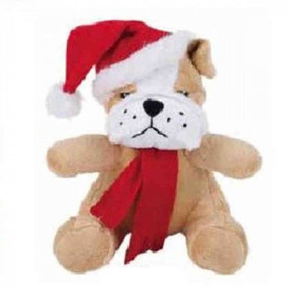 Christmas Stuffed Bulldog 7 Inch