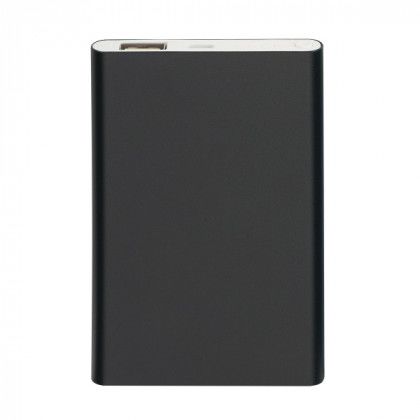 UL Listed Slim Power Bank with Logo - Black