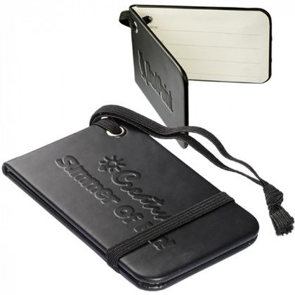 Folding Customizable Travel Tags for Promotional Giveaways - Black